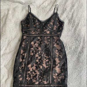 LULUS BLACK LACE STRAP MERMAID DRESS